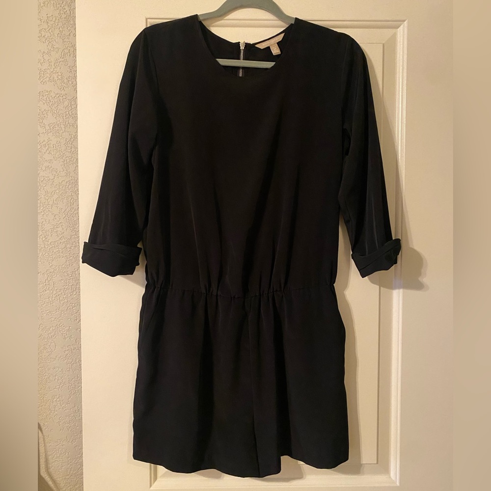 Banana Republic Black Satin Romper